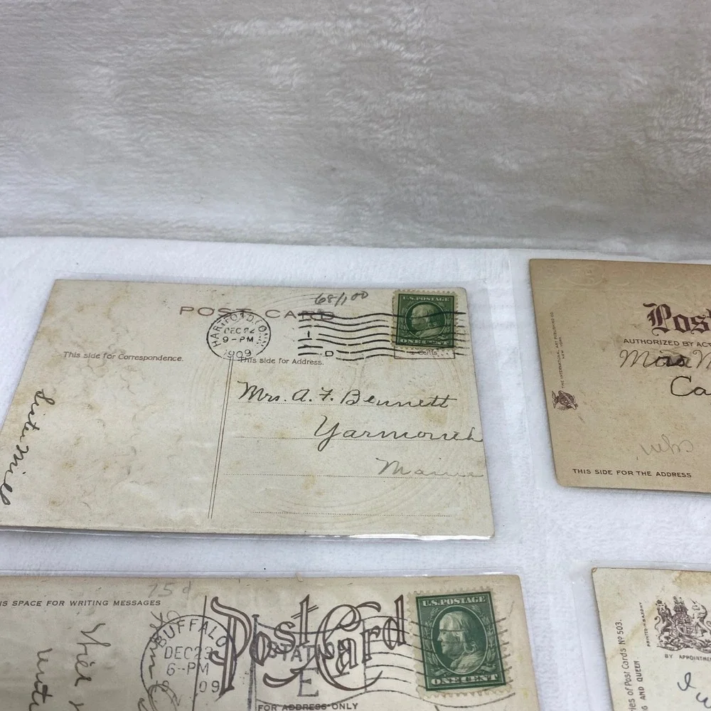 Lot of 8 Antique Early 1900's‎ Christmas Postcards In Protective Sleeves